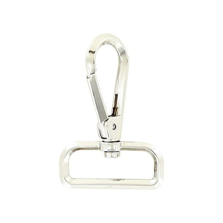 1 1/2" Shiny Nickel, Lever Swivel Snap Hook Beveled, Zinc Alloy