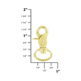 1/2" Shiny Gold, 1 1/4" Trigger Swivel Snap Hook, Zinc Alloy, 5-Pack