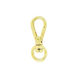 1/4" Shiny Gold, 1 3/16" Lever Swivel Snap Hook, Zinc Alloy, 5-pack