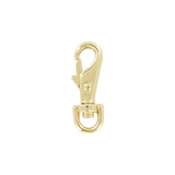 1/4" Shiny Gold, 1 7/16" Lever Swivel Snap Hook, Zinc Alloy, 5-pack
