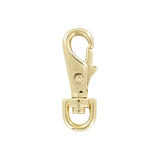 1/4" Shiny Gold, 1 7/16" Lever Swivel Snap Hook, Zinc Alloy, 5-pack