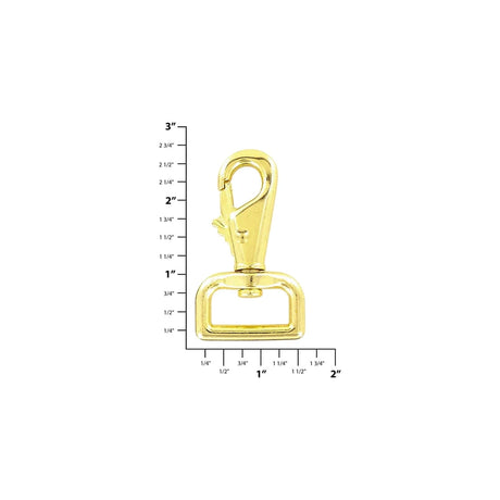 1" Shiny Gold, Lever Swivel Snap Hook, Zinc Alloy-PK4