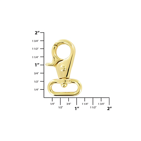 3/4" Shiny Gold, 1 11/16" Trigger Swivel Snap Hook, Zinc Alloy