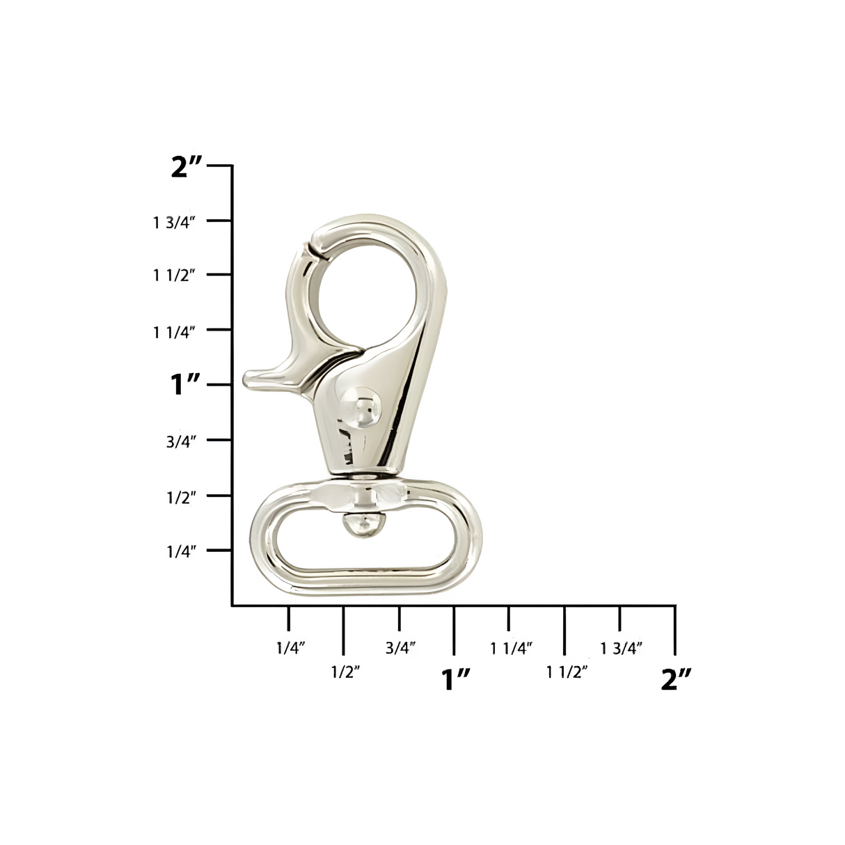 3/4" Shiny Nickel, Trigger Swivel Snap Hook, Zinc Alloy