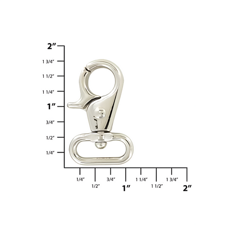 3/4" Shiny Nickel, Trigger Swivel Snap Hook, Zinc Alloy