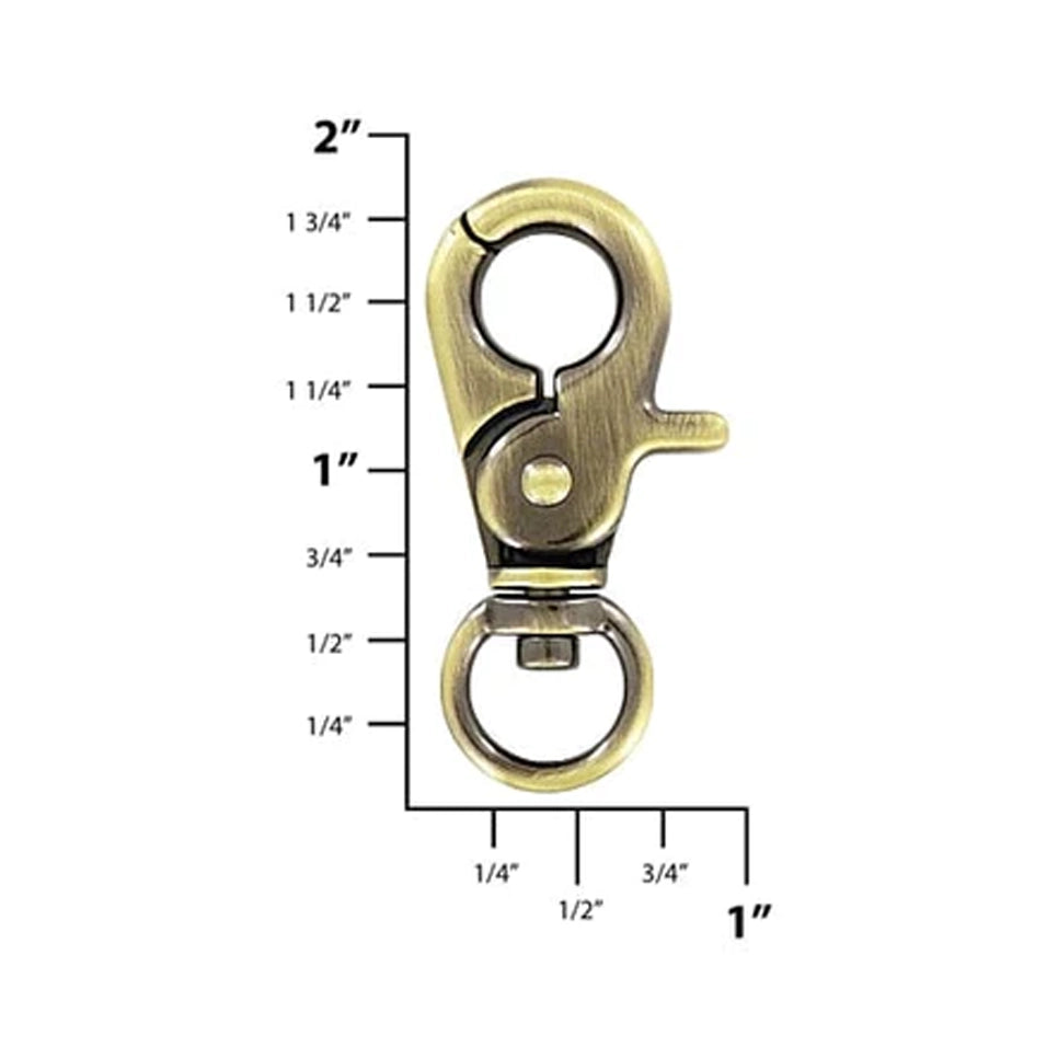 3/8" Antique Brass, Trigger  Swivel Snap Hook, Zinc Alloy, #P-2651-ANTB