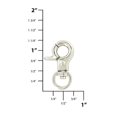 5/16" Nickel, 1 1/8" Trigger Swivel Snap Hook, Zinc Alloy
