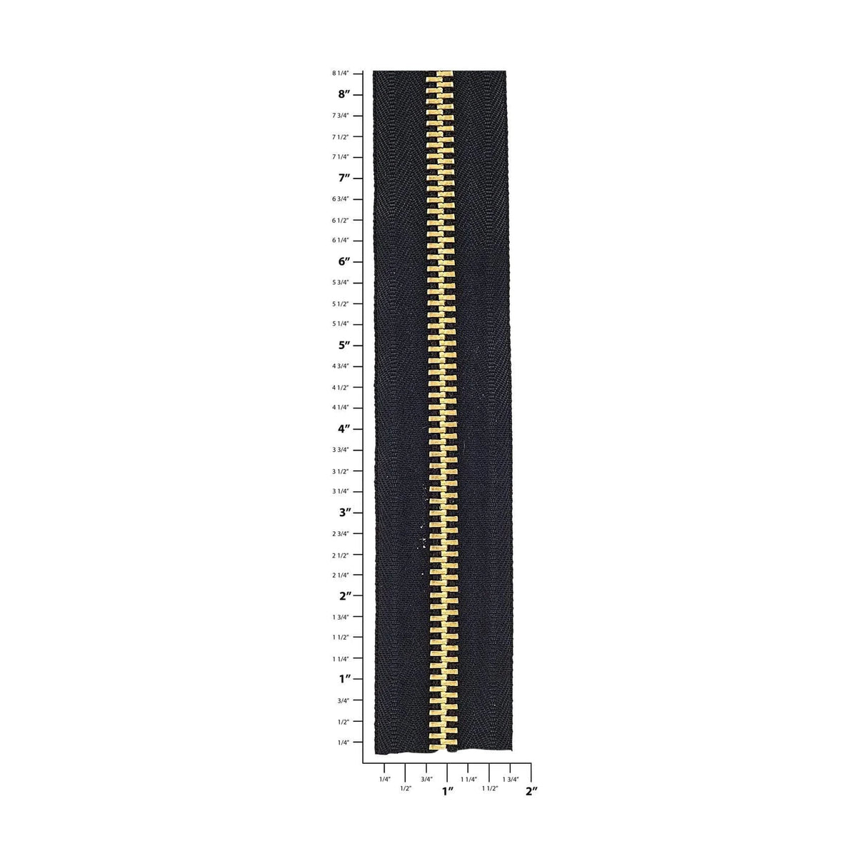 #10 Black, YKK Metal Chain Zipper Tape with Brass Teeth, #10M-BLK-B