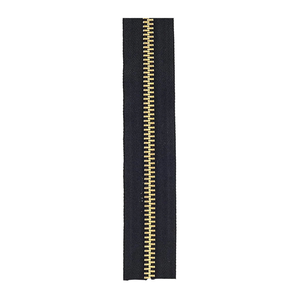 10 Black, YKK Metal Chain Zipper Tape with Brass Teeth, #10M-BLK-B