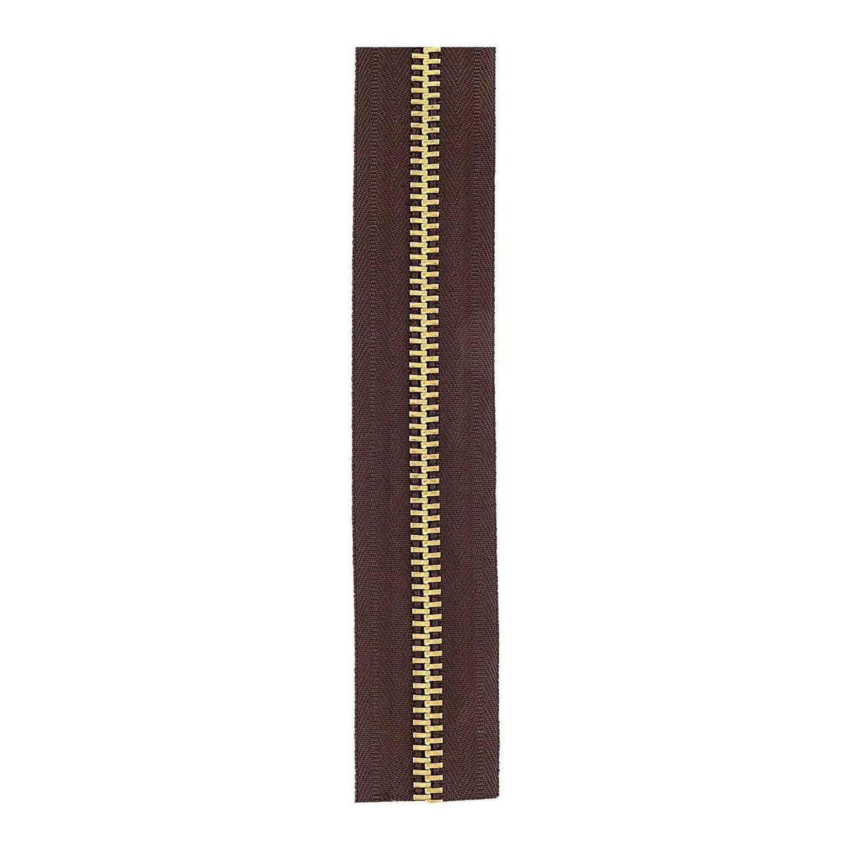 #10 Brown, YKK Metal Chain Zipper Tape with Brass Teeth, #10M-BRO-B