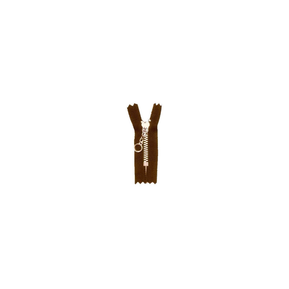 #3 Metal, Brown 12" YKK Closed End Handbag Zipper with Brass Teeth, #451-12-BRO