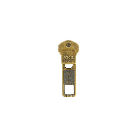 #5 Antique Brass, Metal, YKK Auto Lock Zipper Slider, Zinc Alloy