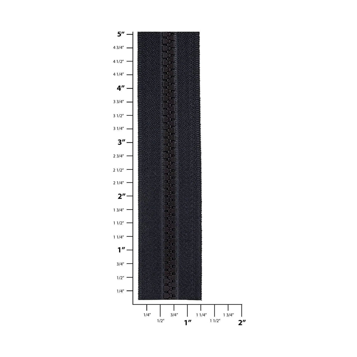 #5 Black, YKK Vislon Zipper Tape with Black Plastic Teeth, #5V-BLK