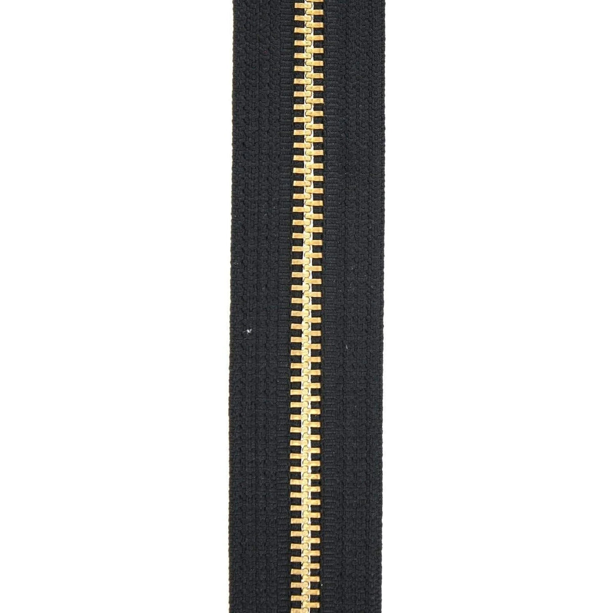 #5 Black, YKK Metal Chain Narrow Zipper Tape with Brass Teeth, #5M-NAR-BLK