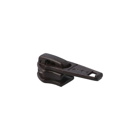#5 Brown, Coil, YKK Short Tab Auto Lock Zipper Slider, Zinc Alloy