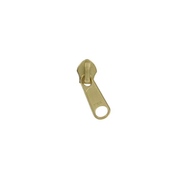 8 Brass, Coil, YKK Long Tab Semi-Swivel Zipper Slider, Zinc Alloy