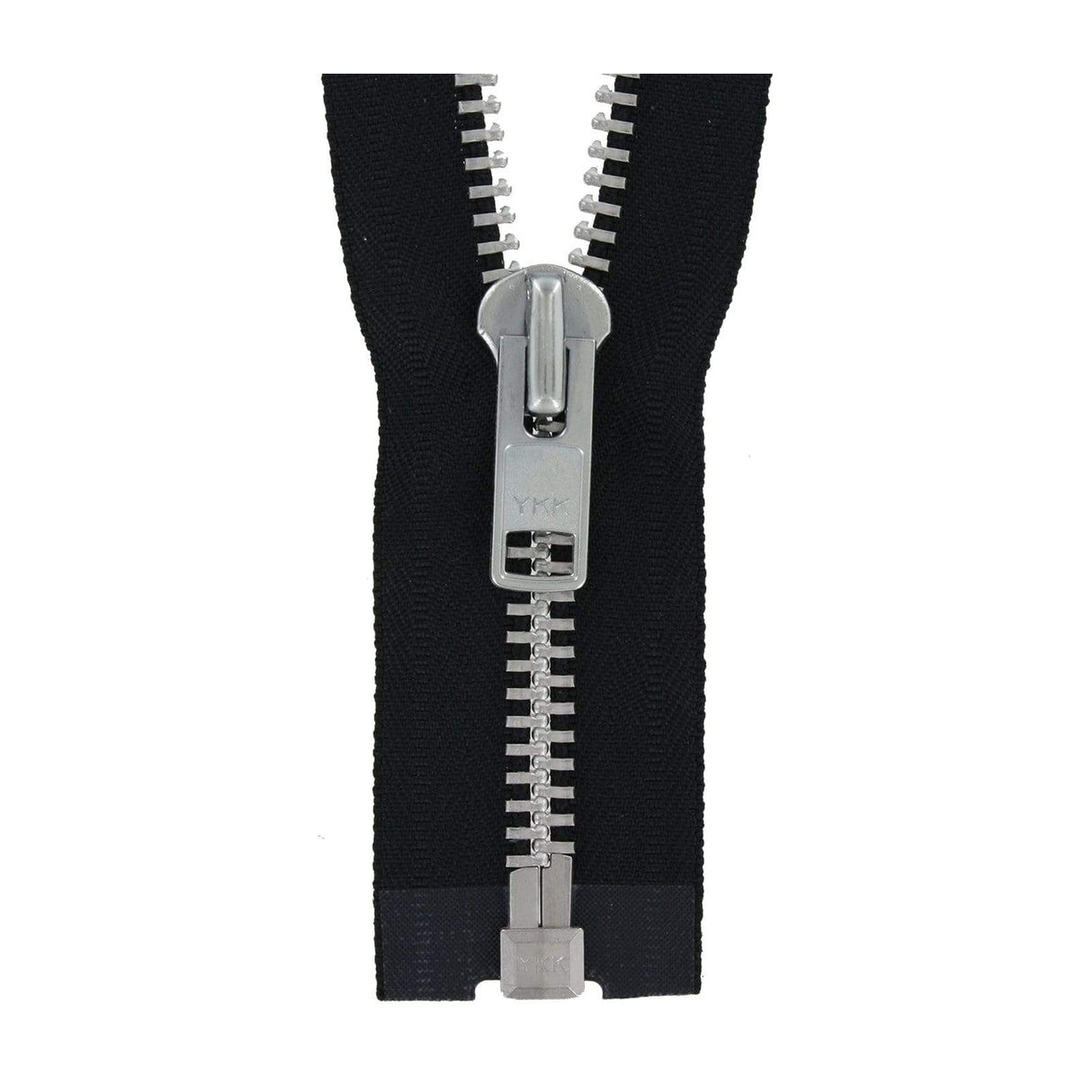 #10 Metal, Black, 20" YKK Separating Jacket Zipper with Aluminum Teeth, #9JK-20-BLK-N