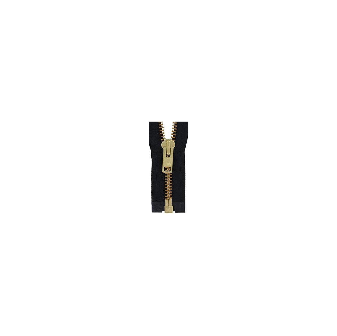 #10 Metal, Black, 28" YKK Separating Jacket Zipper with Brass Teeth, #9JK-28-BLK-B