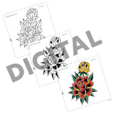 Digital Tattooling Art Patterns - Instant Download