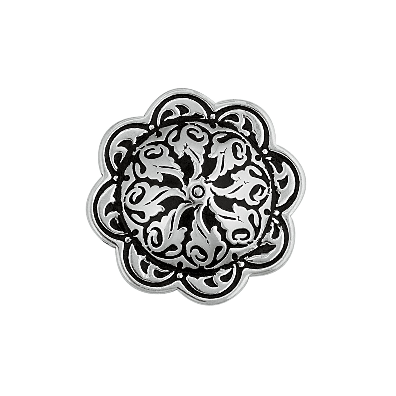 Jeremiah Watt Accented Floral Concho with Wood Screw