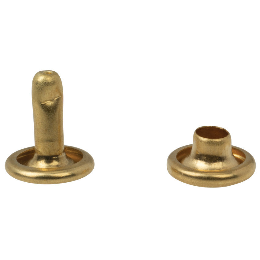 Double Cap Rivets 9mm Cap, 12 mm Post 100 pk Antique Brass – Traditions  Leathercraft LLC