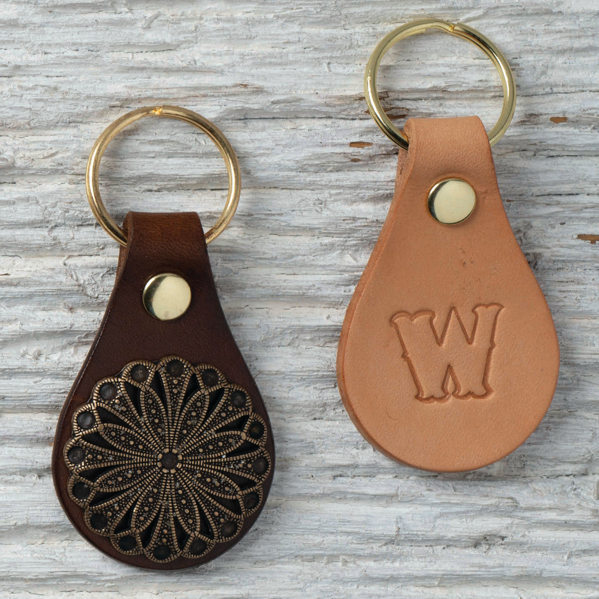Leather Keychain | Windjammer Leathercraft Natural / Nickel