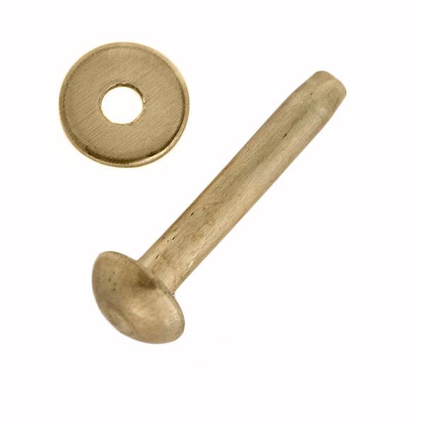 1334 #9 Solid Brass Round Head Rivets with Burrs, 1