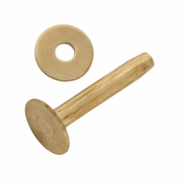 Buy your Rivets and burrs large brass (red) 12 mm, (rivet + burr
