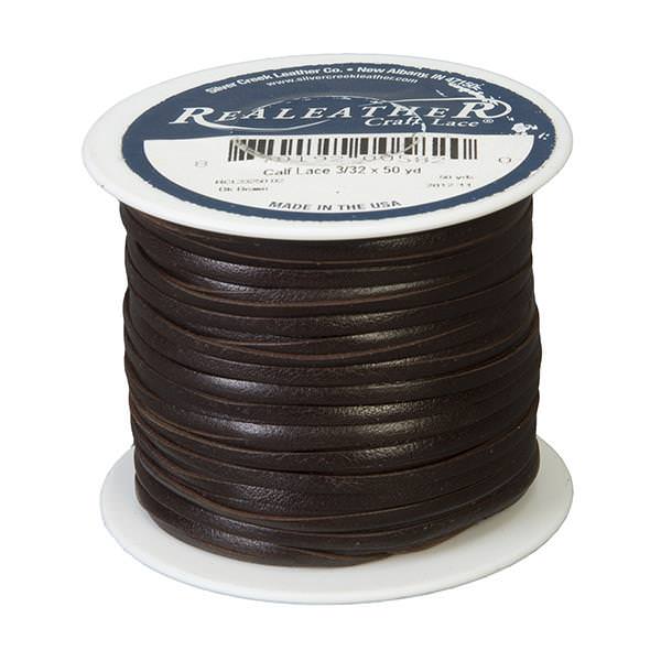 SC　　　　　　　　　　　　　　　　　【極厚革】M.F. SADDLERY Calf Lace, 3/32” x 50 yards, Dark Brown - Weaver Leather Supply