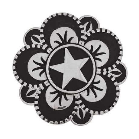 Jeremiah Watt Brand Floral Star Concho, 1-1/2" with Loop