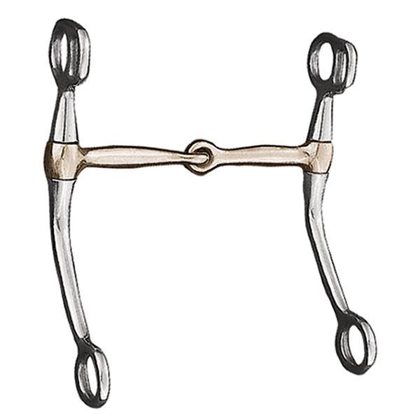 Tom Thumb Snaffle Bit, 5" Copper Mouth, Stainless Steel, 6-1/2" Cheeks