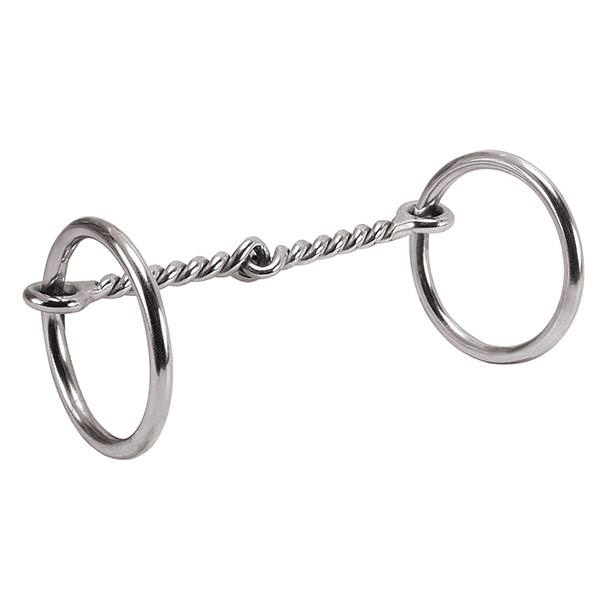 Pony Ring Snaffle Bit, 4-1/2" Single Twisted Wire Mouth