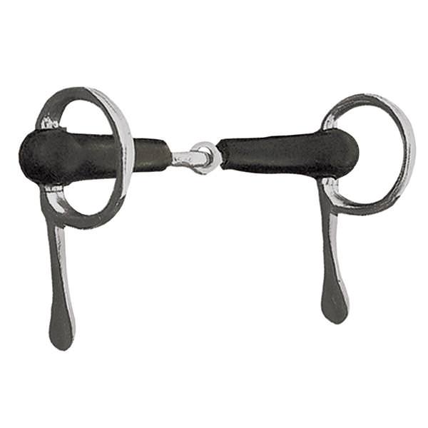 Driving Bit, 5" Rubber Snaffle Mouth, Stainless Steel