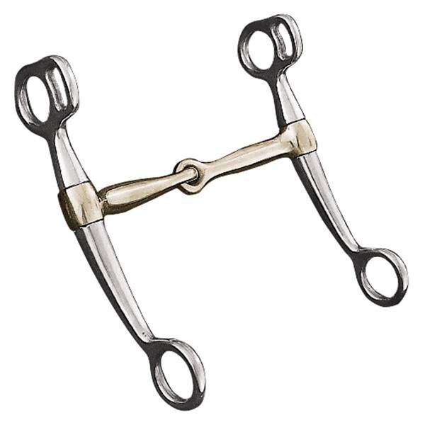 Tom Thumb Snaffle Bit with 4-3/4" Copper Plated Mouth, Stainless Steel
