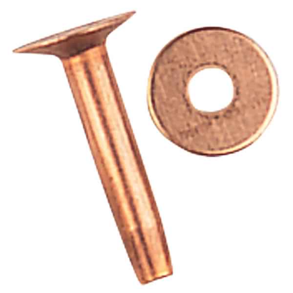1335 #12 Solid Copper Flat Head Rivets with Burrs - Weaver Leather Supply
