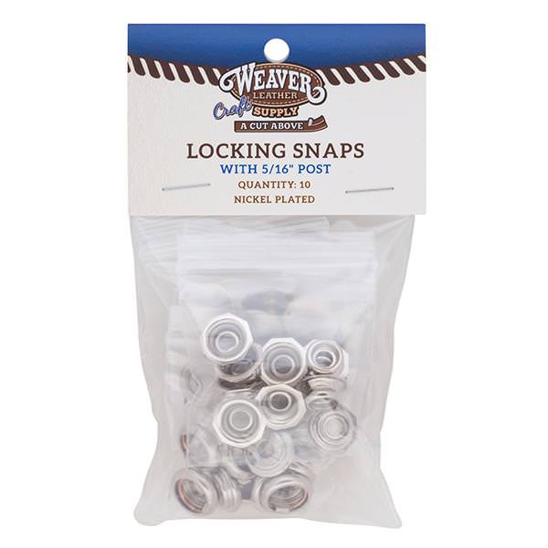 10Pack of 2207 Locking Snaps Nickel Plated Weaver Leather Supply