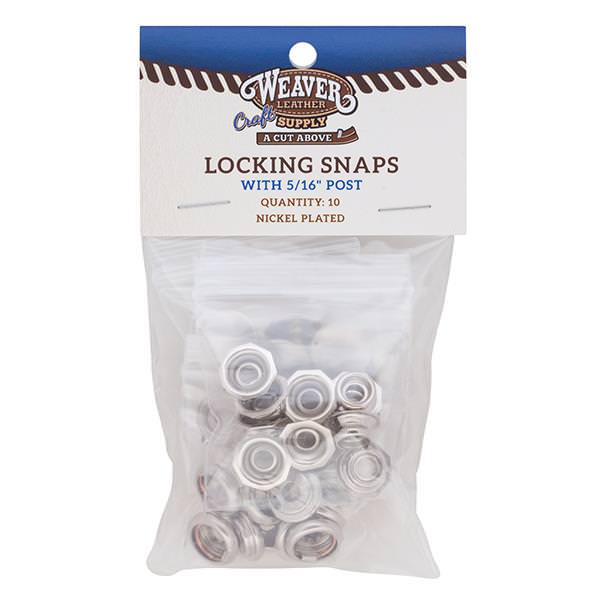 10-Pack of #2207 Locking Snaps Nickel Plated - Weaver Leather Supply