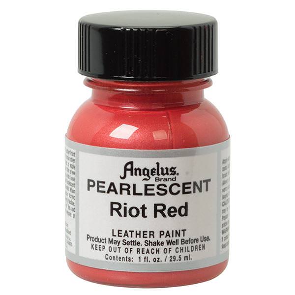 Angelus Leather Paint Pearlescent Riot Red, 4 ounce jar (733-01-451 Angelus Leather Paint Pearlescent Riot Red, 4 ounce jar (733-01-451