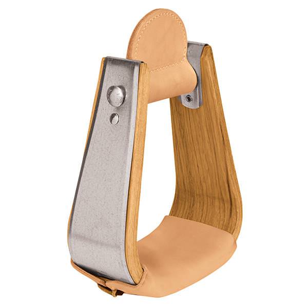 Wooden Stirrups with Leather Treads, Deep Roper