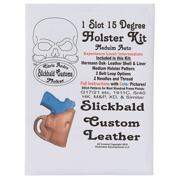 Holster Kit from Slickbald Custom Leather, 1 Slot 15 Degree, Medium Auto