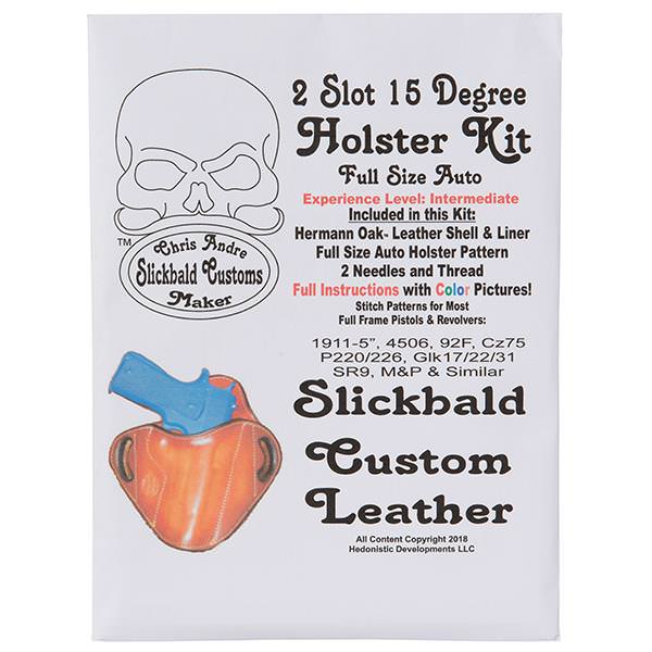 Holster Kit from Slickbald Custom Leather, 2 Slot 15 Degree, Full Size Auto