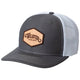 Mesh Back Cap with Leather Patch, Charcoal/White