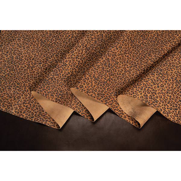 Sample, Leopard Printed Leather, 3-4 oz.