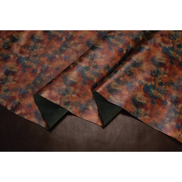 Sample, Tie Dye Printed Leather, 3-4 oz.