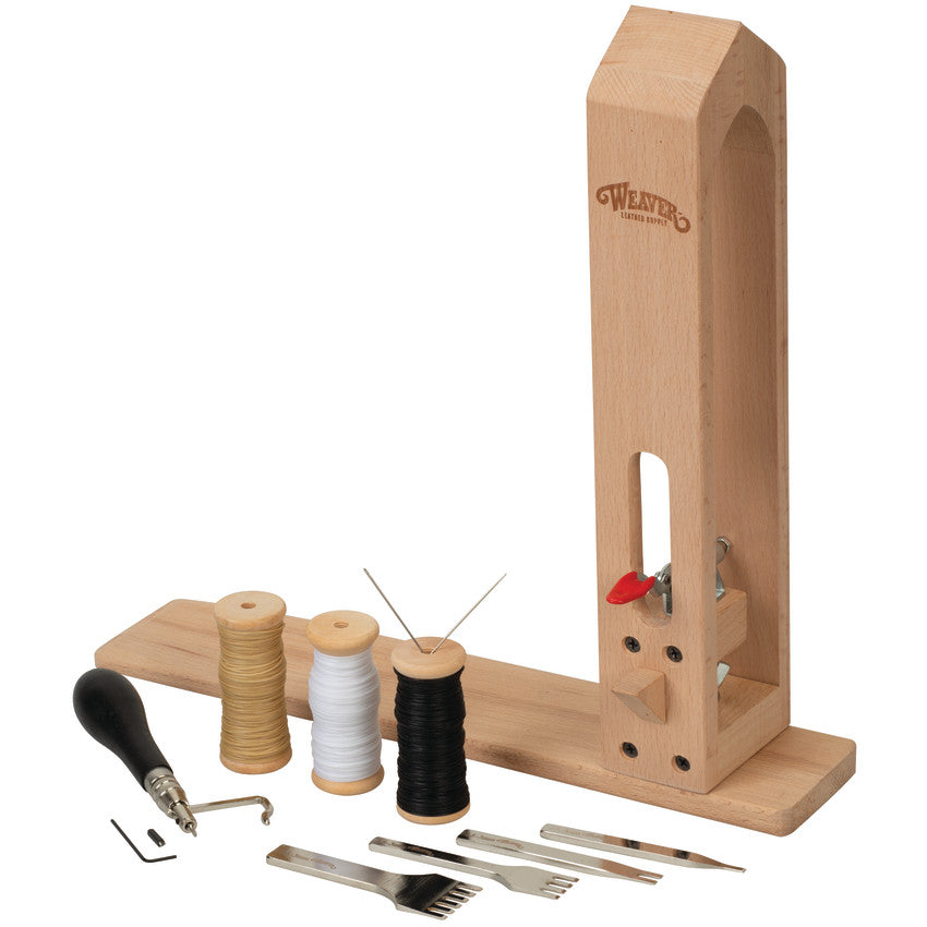Weaver Leathercraft Hand Stitching Kit - Includes Every Tool Needed to Hand-Stitch Leather - Stitching Pony, Needles, Thread, Stitching Chisels, and S