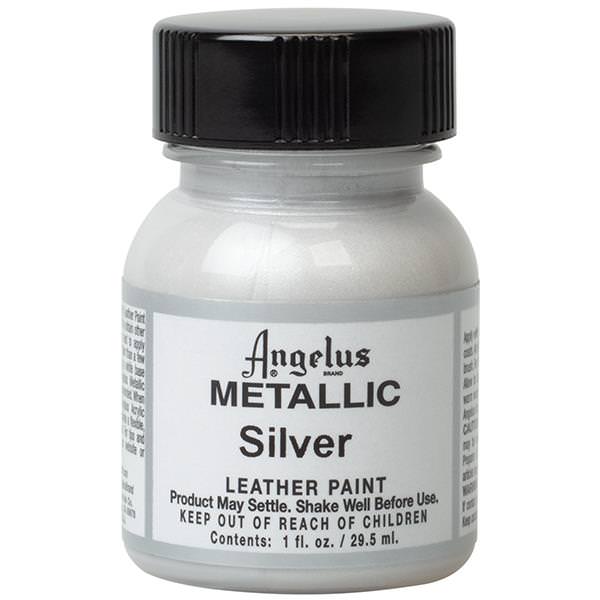 Angelus Leather Paint 1oz Metallic Silver - Wet Paint Artists