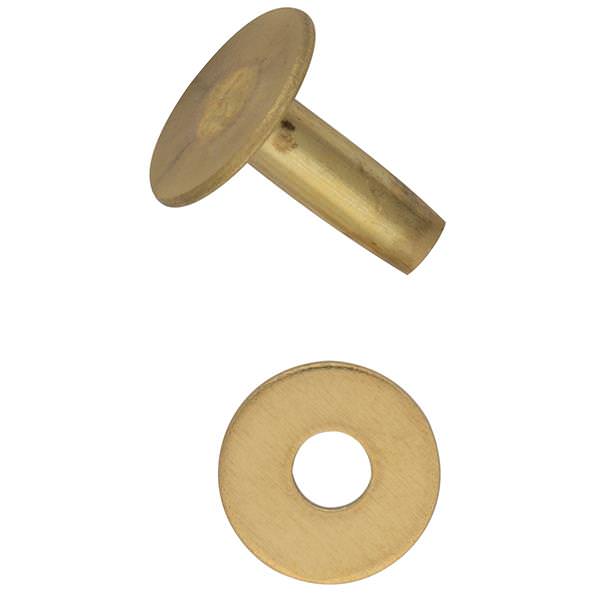 Weaver Leather Supply 1333 #9 Solid Brass Flat Head Rivets with Burrs