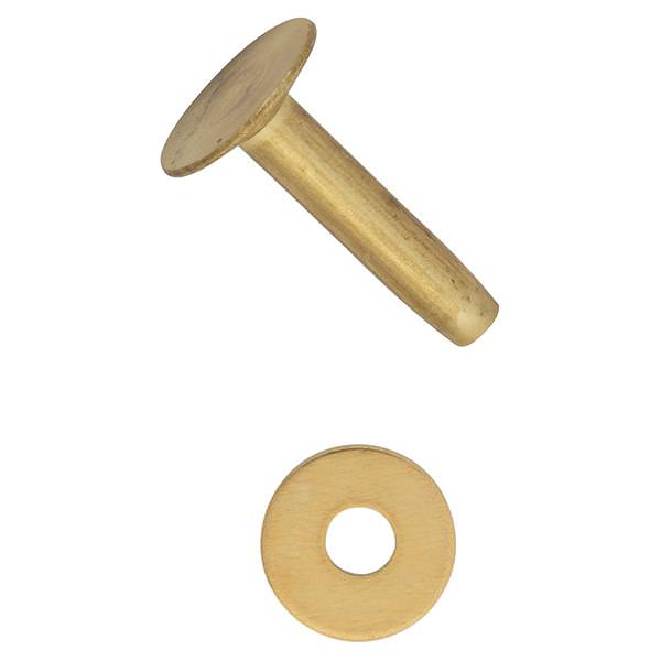 Weaver Leather Supply 1333 #9 Solid Brass Flat Head Rivets with Burrs