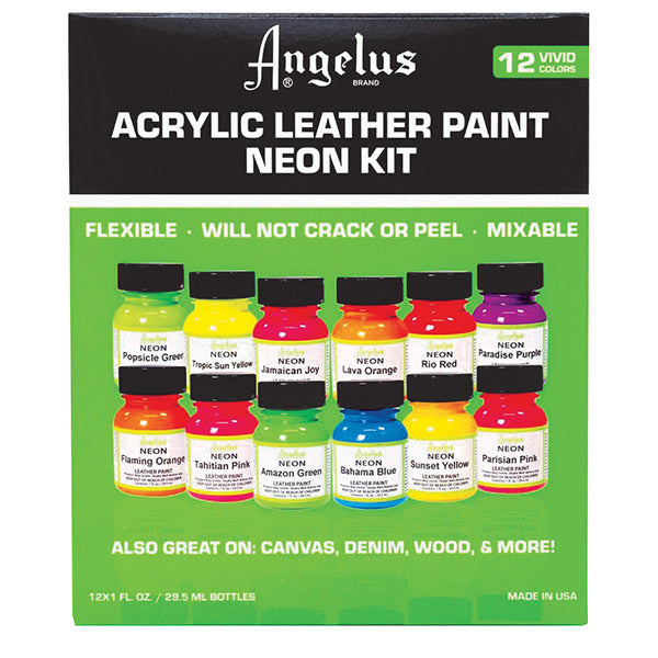 Angelus Flaming Orange Neon Acrylic Leather Paint 1oz