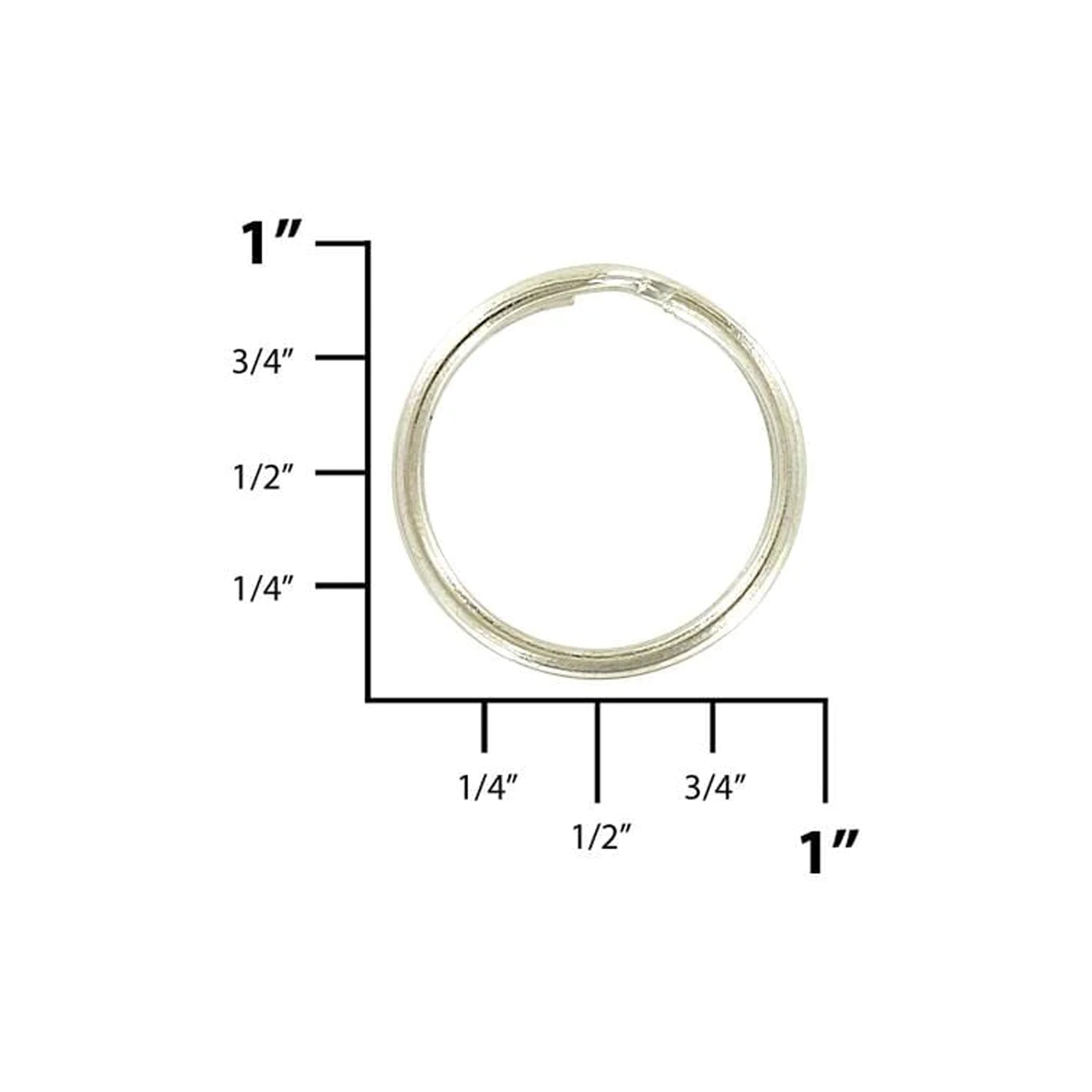 3/4" Nickel, Split Key Ring, Steel, #L-199-3-4